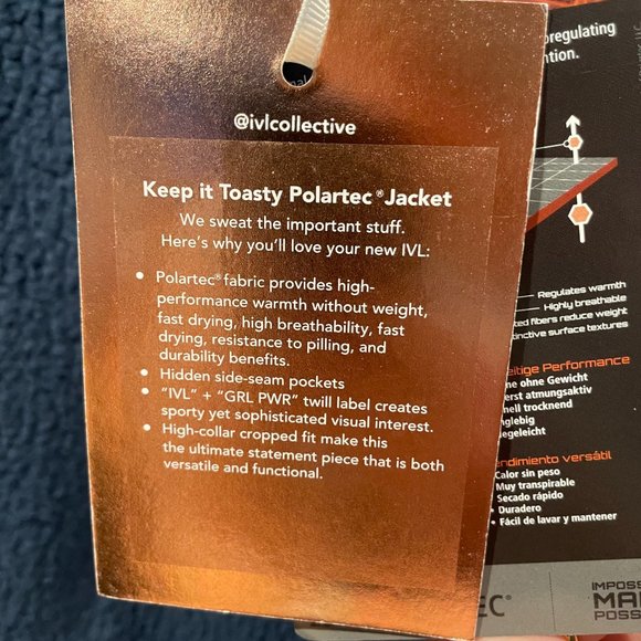 NWT IVL Keep It Toasty Polartec Half Zip Pullover Sherpa Fleece Jacket in Navy - Picture 5 of 12